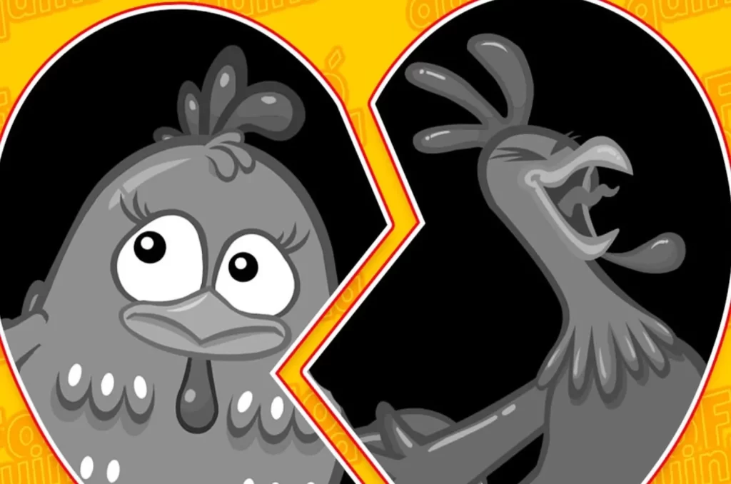 Ilustração da Galinha Pintadinha e do Galo Carijó separados