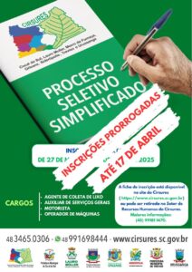Cirsures prorroga inscrições para processo seletivo