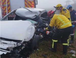 Adolescente e idosa morrem em acidente na BR-470