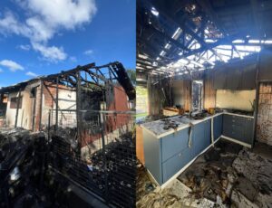 Incêndio destrói totalmente casa em Tubarão