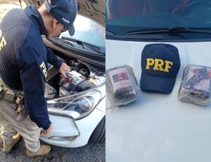 PRF acha haxixe marroquino em motor de carro na BR-101