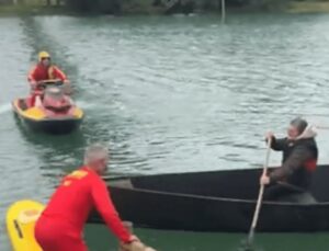 Mulher de 82 anos faz travessia do Rio Araranguá