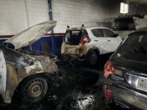 Incêndio atinge oficina de veículos em Criciúma