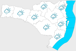 Frente fria mantém chuva e frio em SC até quinta-feira
