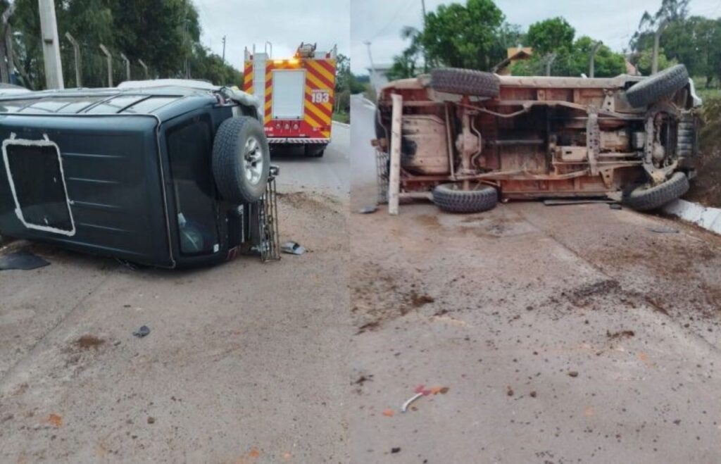 Casal fica ferido após capotamento em Ituporanga