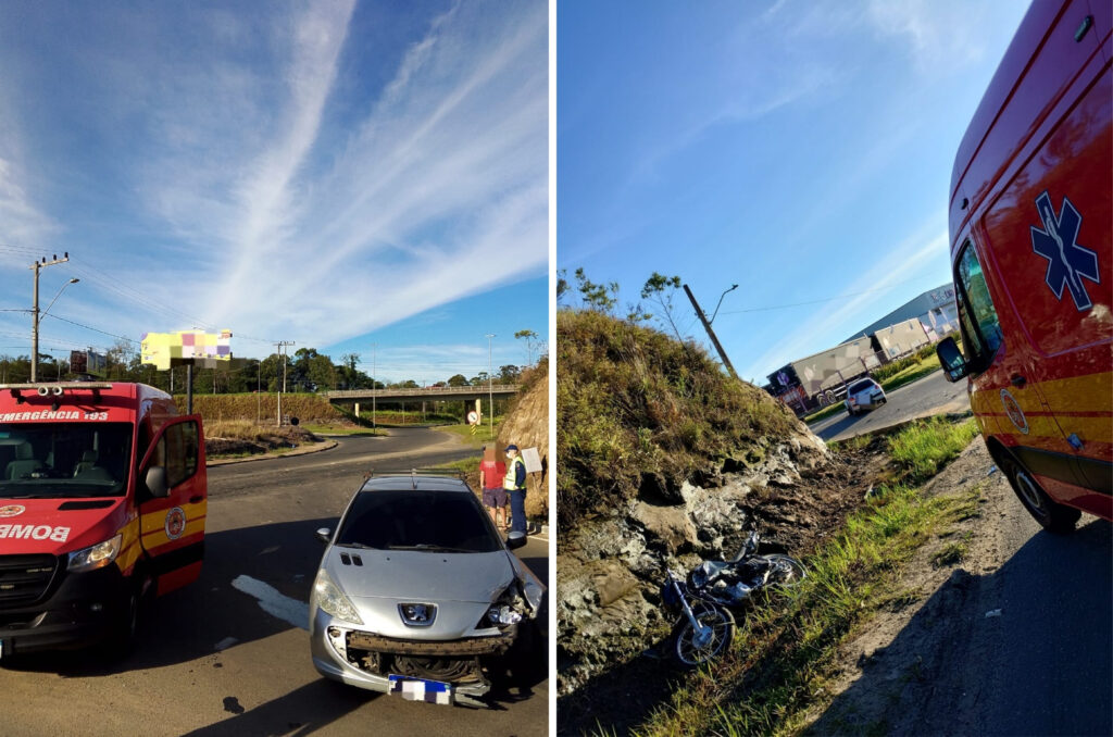 Motociclista sofre amputação de perna após grave acidente em Içara