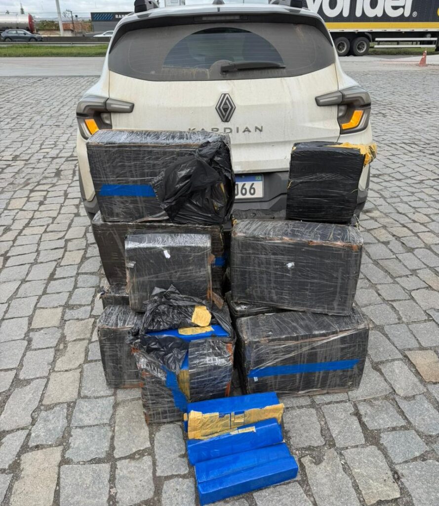 Ação policial conjunta resulta na apreensão de 250kg de maconha na BR-101 em Itajaí