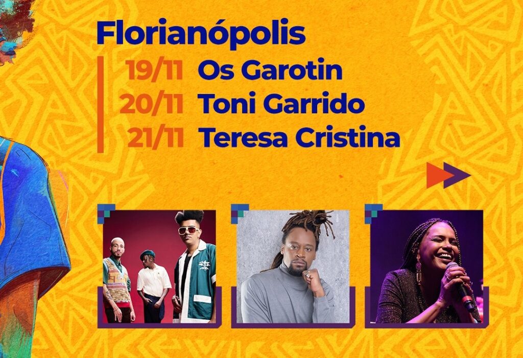 Afrocultura traz shows de Os Garotin, Toni Garrido e Teresa Cristina para Florianópolis