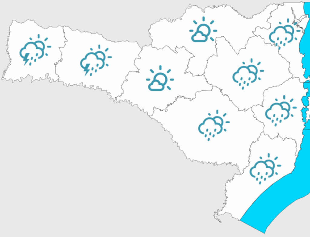 Sábado será de sol e calor em Santa Catarina, com chance de chuva isolada