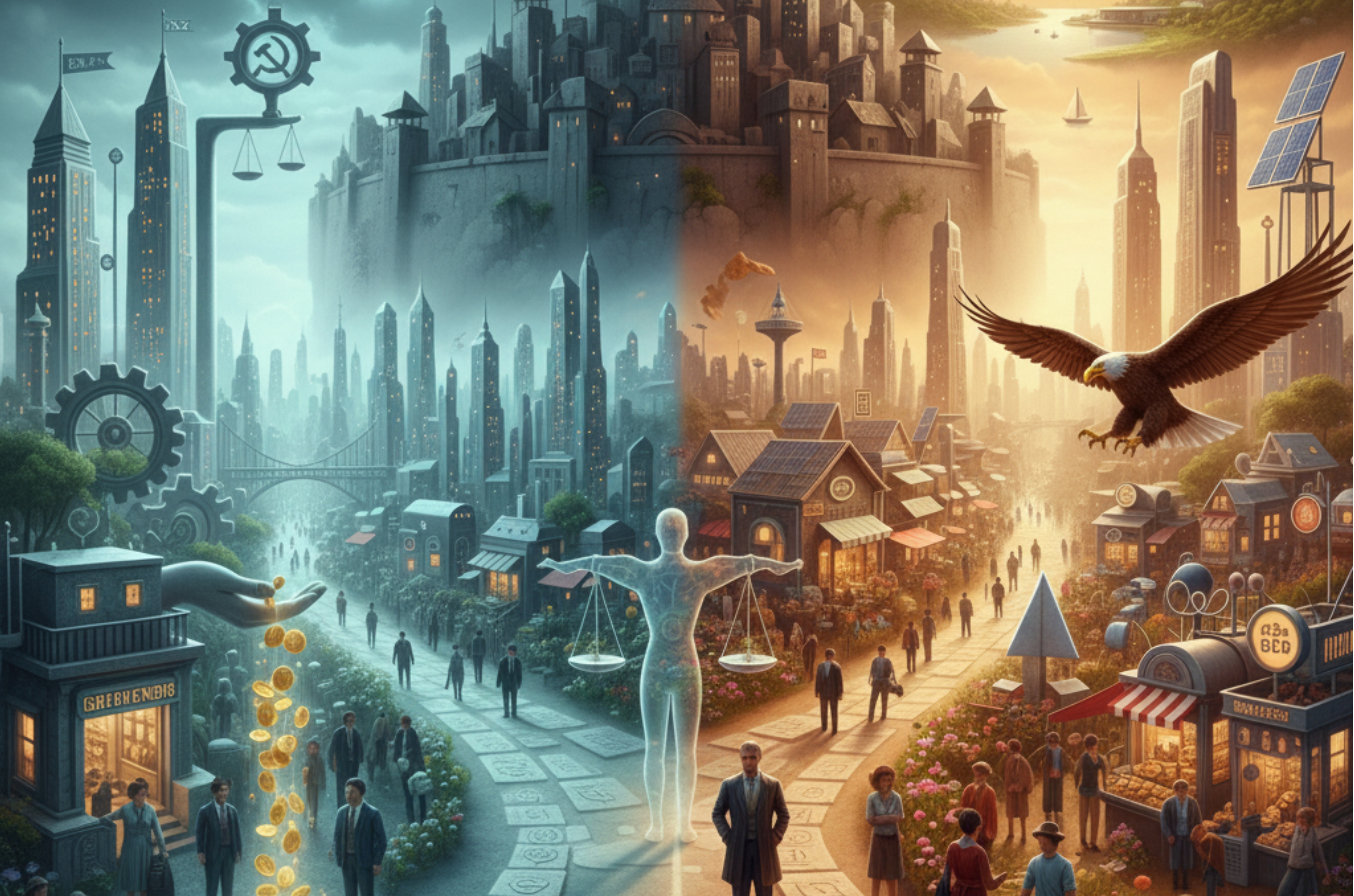 Direita, centro e esquerda