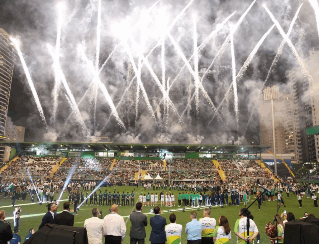 Abertura dos JASC 2025 emociona público na Arena Condá com espetáculo de superação