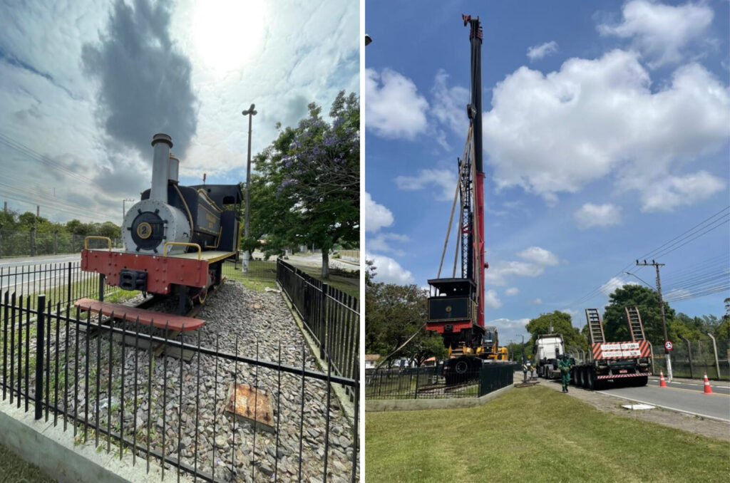 Locomotiva histórica será restaurada e ganhará novo espaço em Capivari de Baixo