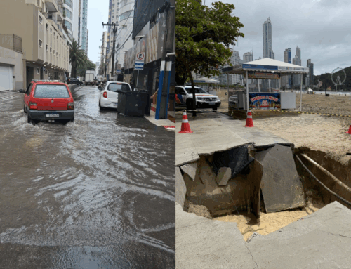 Chuva intensa causa pontos de alagamento e danos leves em Balneário Camboriú