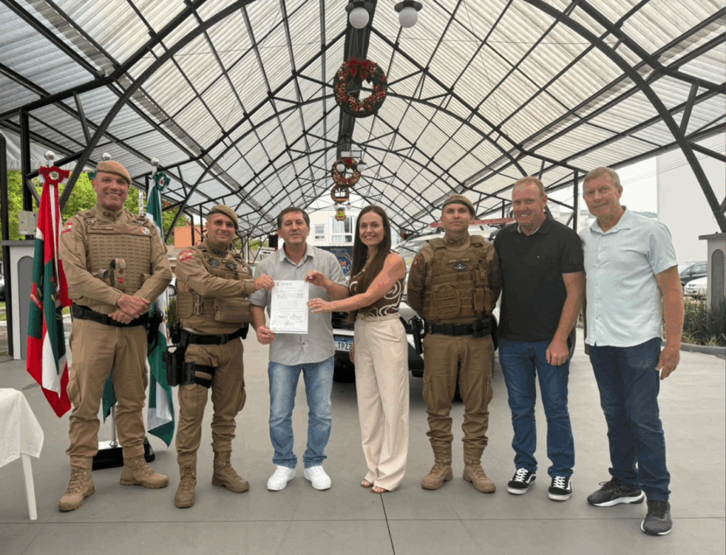 São Ludgero reforça segurança com câmeras, nova viatura e anúncio de quartel. Foto: Divulgação/PMSC