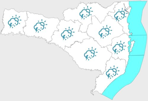 Frente fria provoca temporais e reduz o calor em SC após o Natal