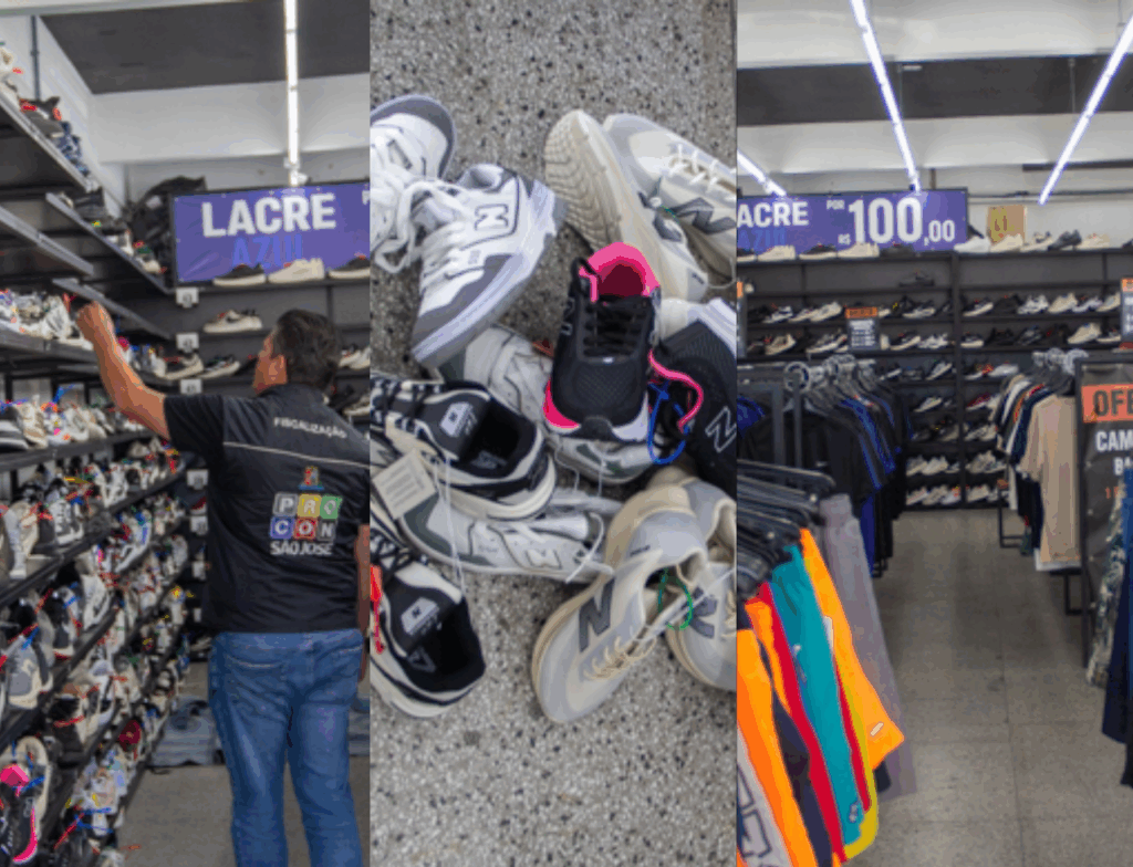 Operação Pirata interdita outlet pela segunda vez e apreende mais de 10 mil produtos em São José