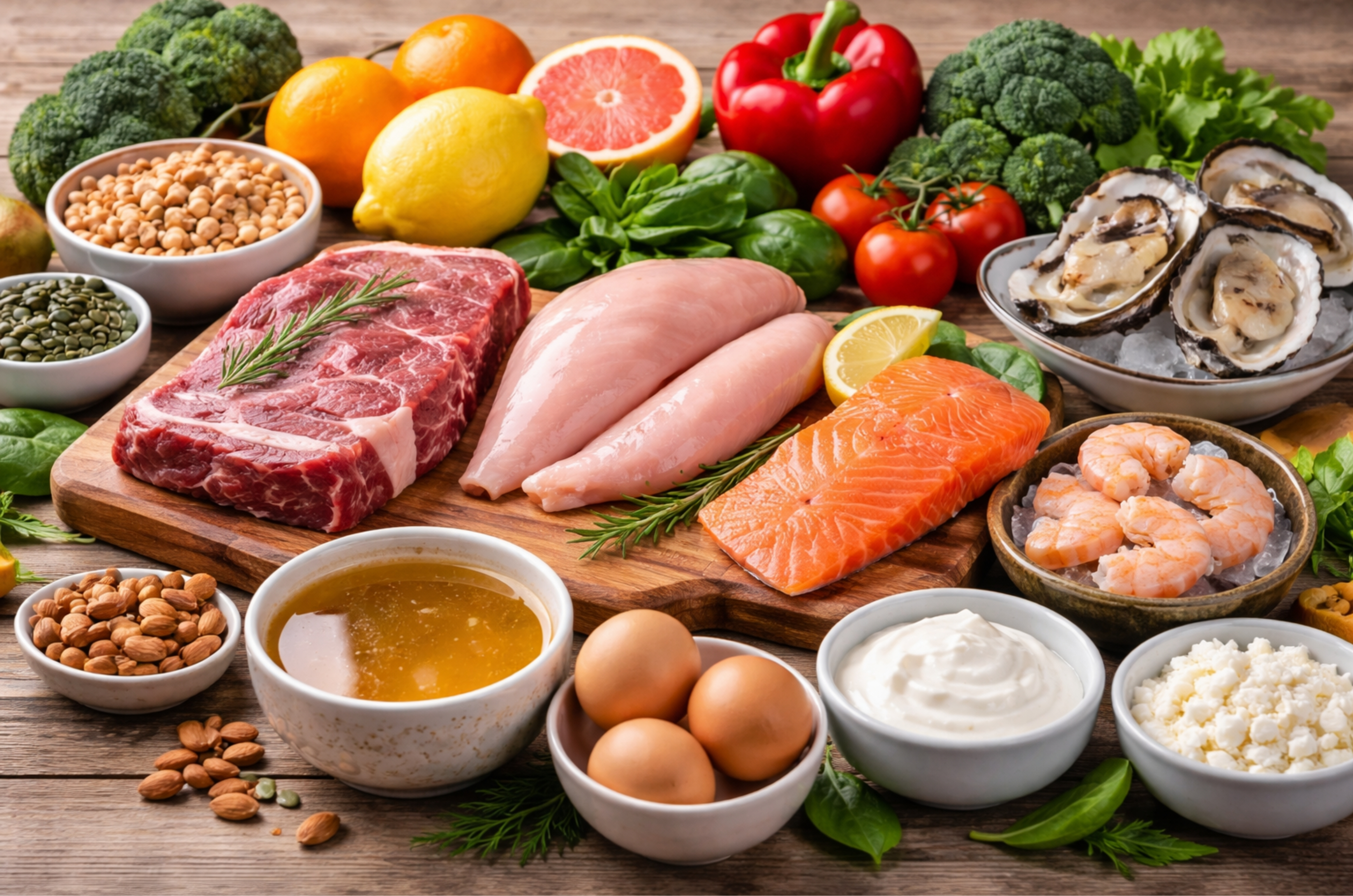 Alimentos ricos em colágeno ajudam a manter pele e articulações saudáveis