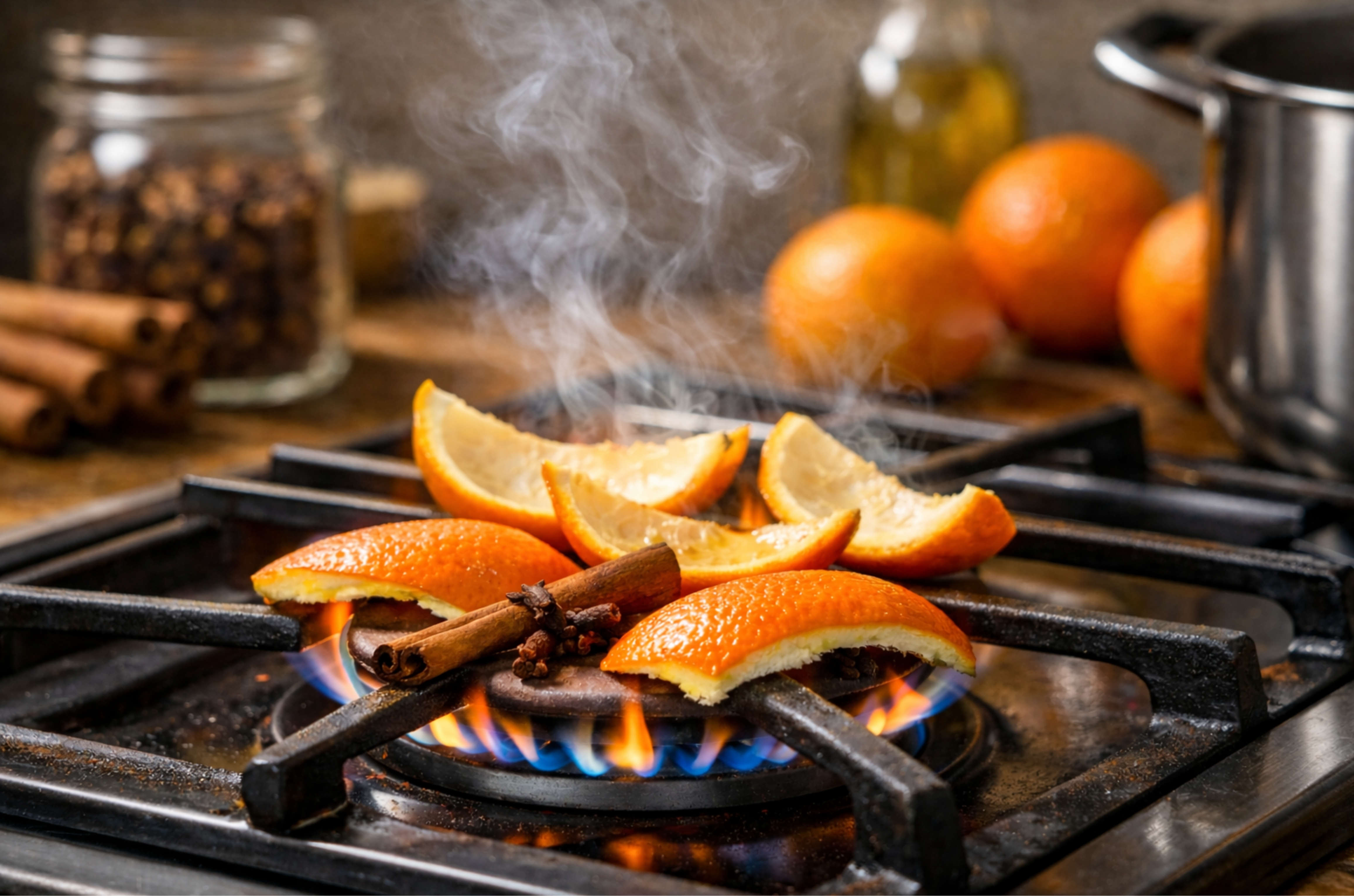Casca de laranja no fogão vira aliada contra odores e insetos