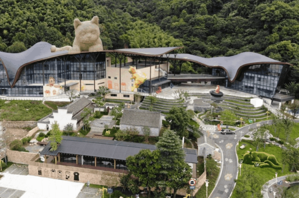 China constrói resort pet-friendly temático de gatos à beira-mar. - Imagem: Representação gráfica - Maoyang Valley via WeChat