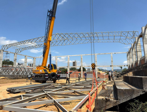 Obra do novo ginásio de esportes de Braço do Norte entra na fase de cobertura