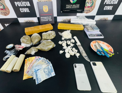 Operação policial apreende 2,5 kg de drogas e prende dois homens em flagrante em Tubarão