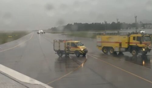 Decolagem de avião é interrompida após princípio de incêndio em Florianópolis