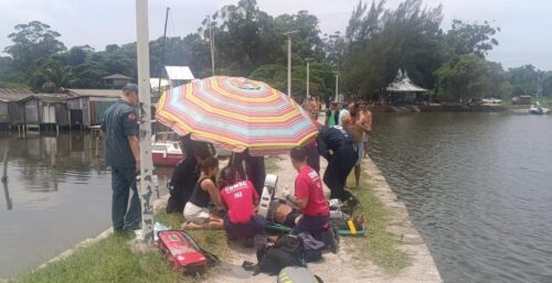 Vítima de afogamento é reanimada após parada cardiorrespiratória em Imbituba