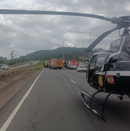 Motociclista apresenta traumatismo cranioencefálico após grave acidente de trânsito na BR-101 em Maracajá