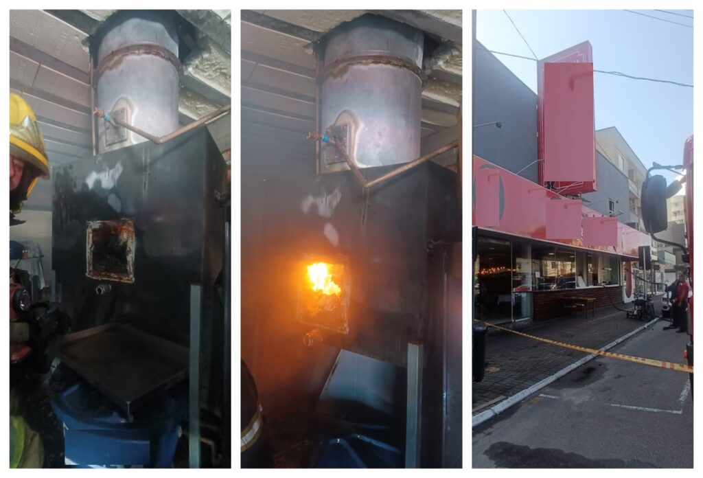 Incêndio em chaminé provoca estragos em churrascaria de Balneário Camboriú