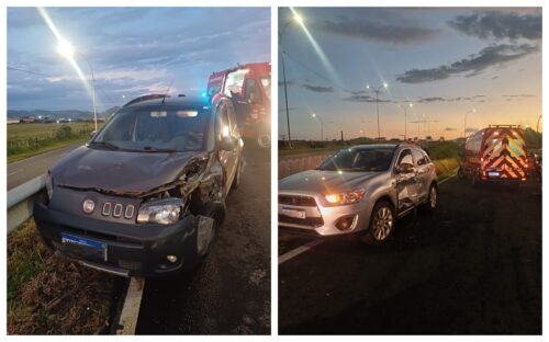 Veículo na contramão provoca acidente de trânsito na BR-101 em Sangão