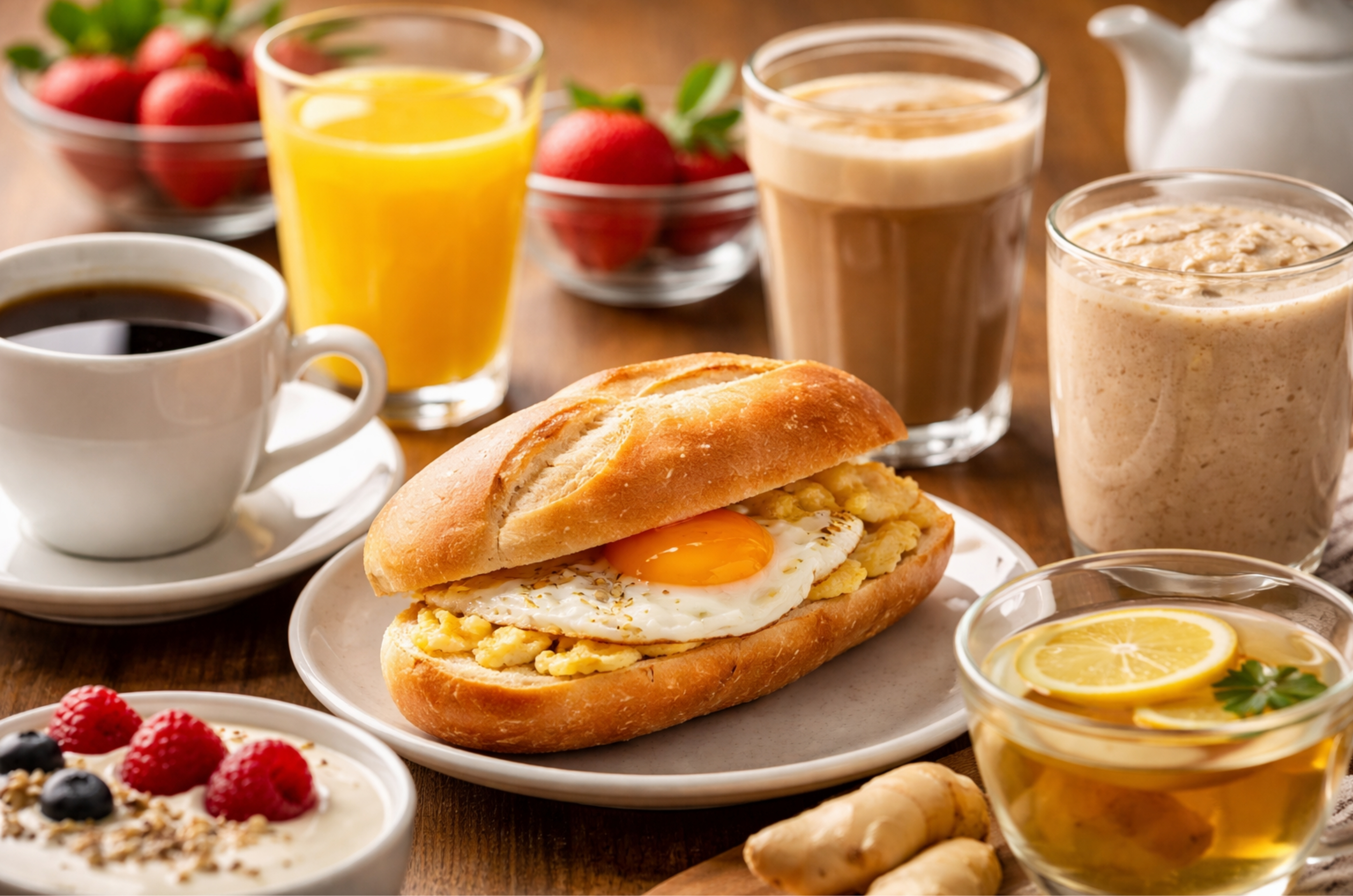 Qual bebida combina melhor com pão com ovo no café da manhã