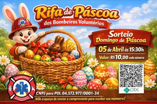 Rifa solidária de Páscoa é lançada pelos Bombeiros Voluntários de Navegantes