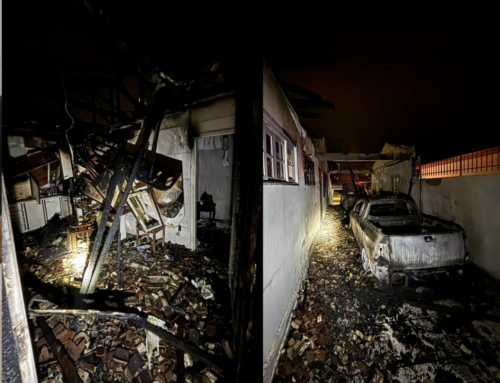 Incêndio destrói residência no Centro de Turvo durante a madrugada