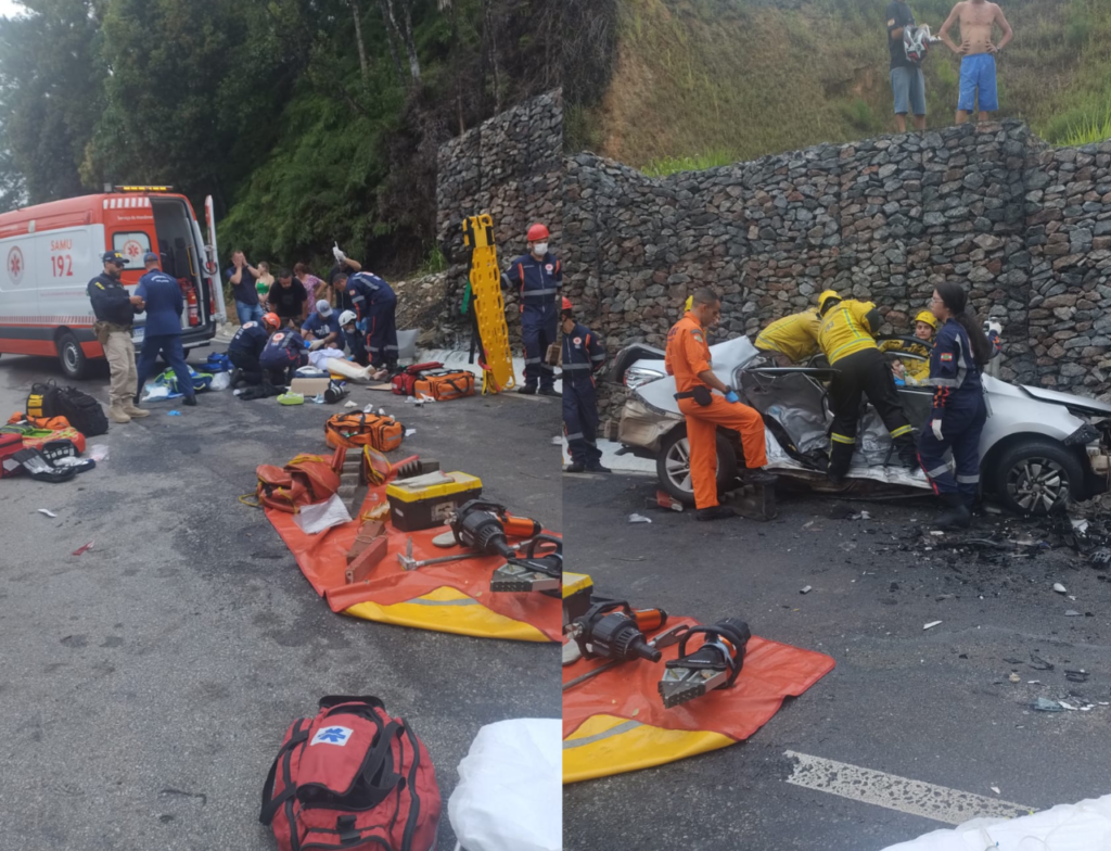 Tragédia na BR-282: Colisão entre carro argentino e veículo brasileiro deixa um morto e feridos graves