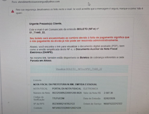 Prefeitura de Araranguá alerta para golpe com e-mails falsos de cobrança