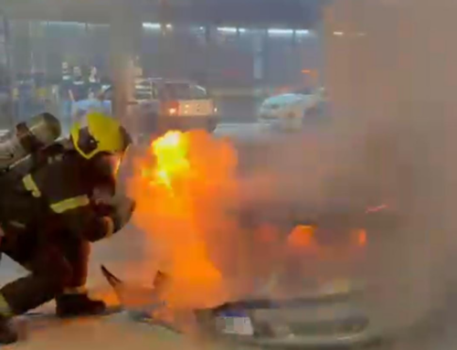 Incêndio em veículo mobiliza bombeiros na Avenida Centenário, em Criciúma