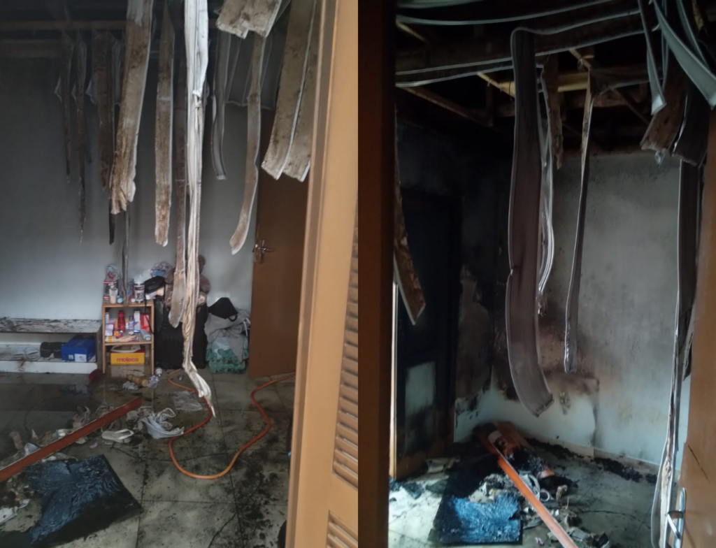 Incêndio atinge quarto de residência em Criciúma