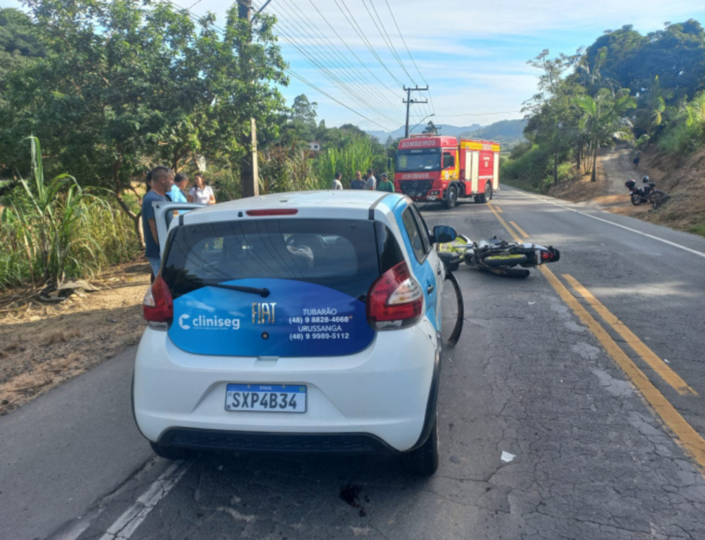 Motociclista fica gravemente ferido em acidente na SC-435 em Armazém