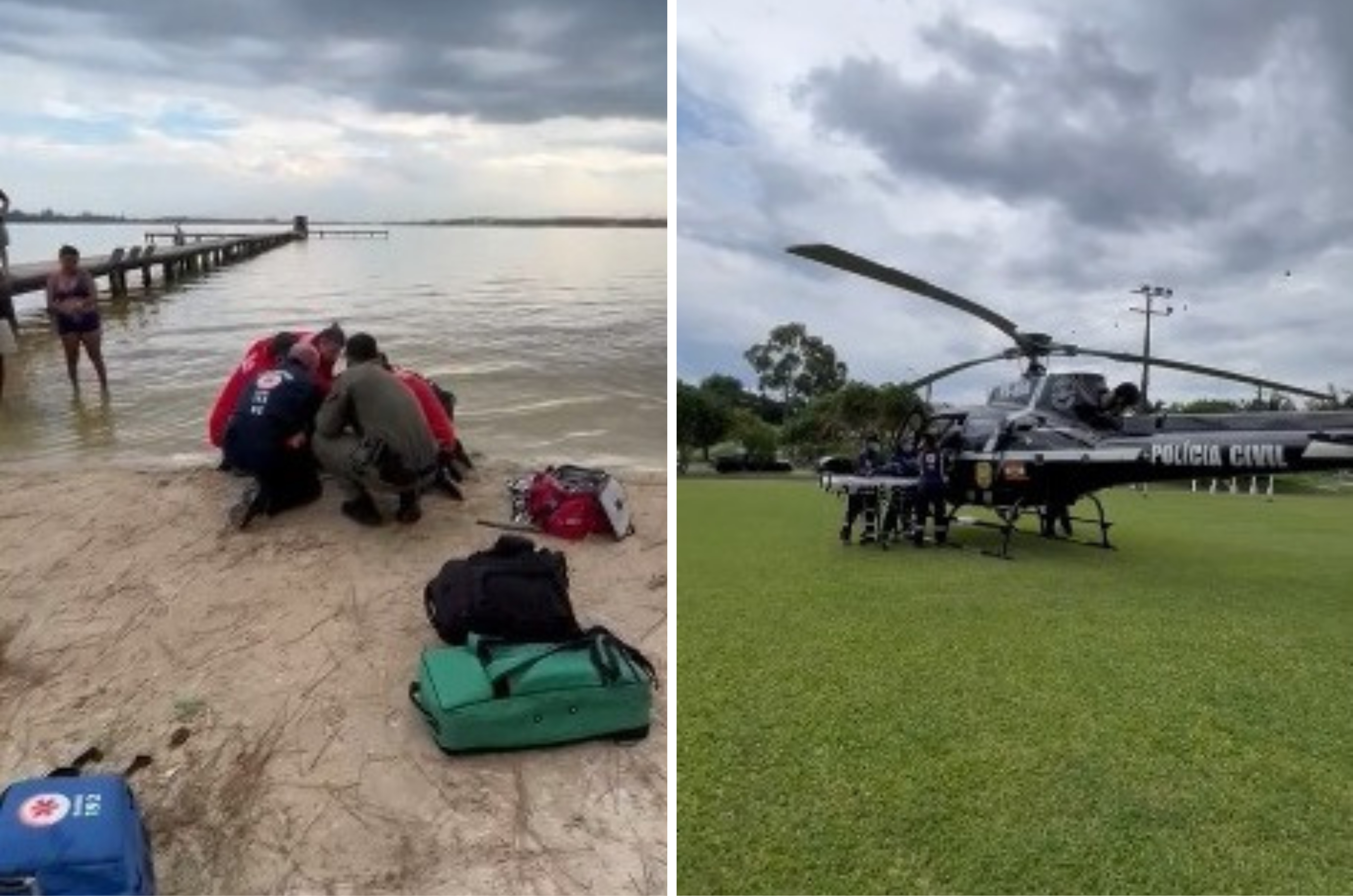 Homem sofre grave acidente ao mergulhar em lagoa no Sul de Santa Catarina