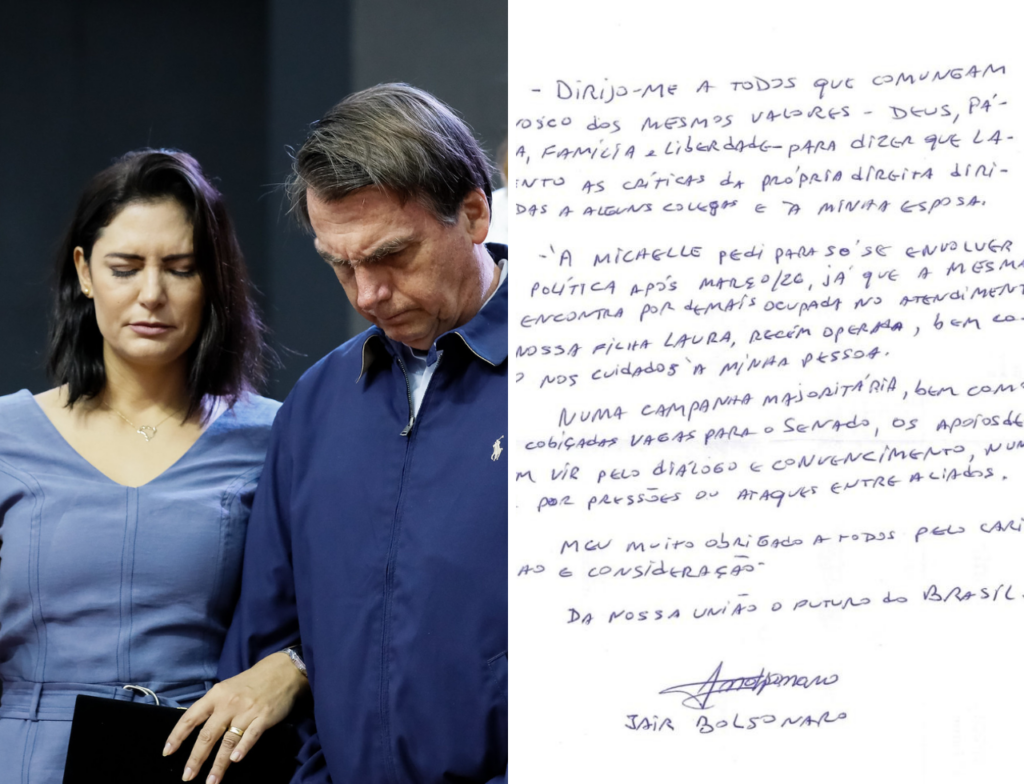 Bolsonaro divulga carta da prisão e pede união na direita