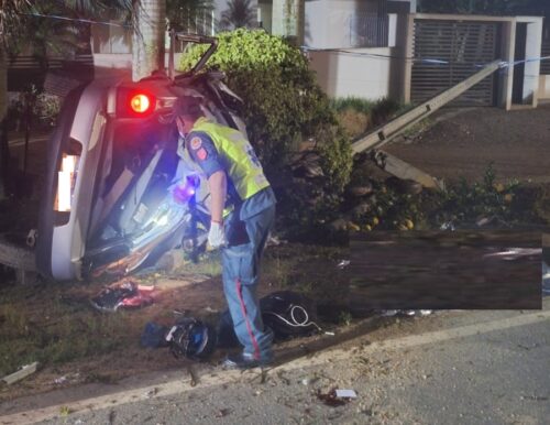 Colisão de veículo contra poste na SC-108 deixa duas mulheres mortas em Braço do Norte