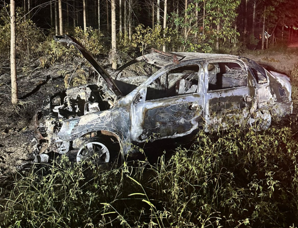 Incêndio em veículo atinge área de reflorestamento em SC
