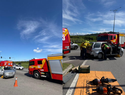 Acidente com ônibus na SC-401 mobiliza resgate e deixa vítima presa