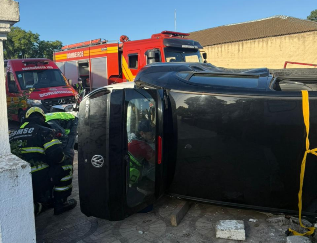 Acidente com vítima mobiliza bombeiros e SAMU em Criciúma