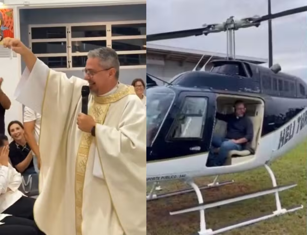 De bênção aérea a rifa padre de Florianópolis vira assunto nas redes - Foto: Reprodução/Redes Sociais