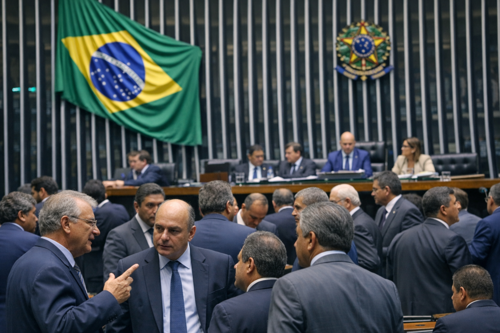 Debates no plenário da Câmara dos Deputados. - Imagem gerada por IA