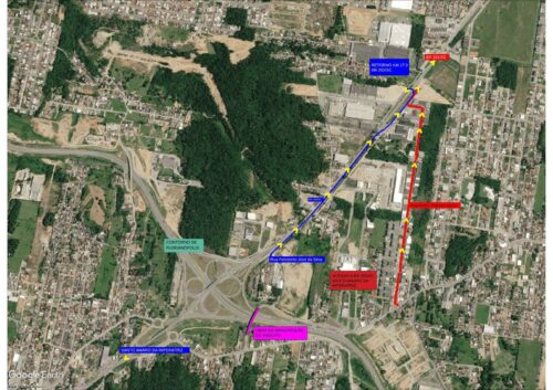 Obra em viaduto altera acesso na BR-282 em Palhoça