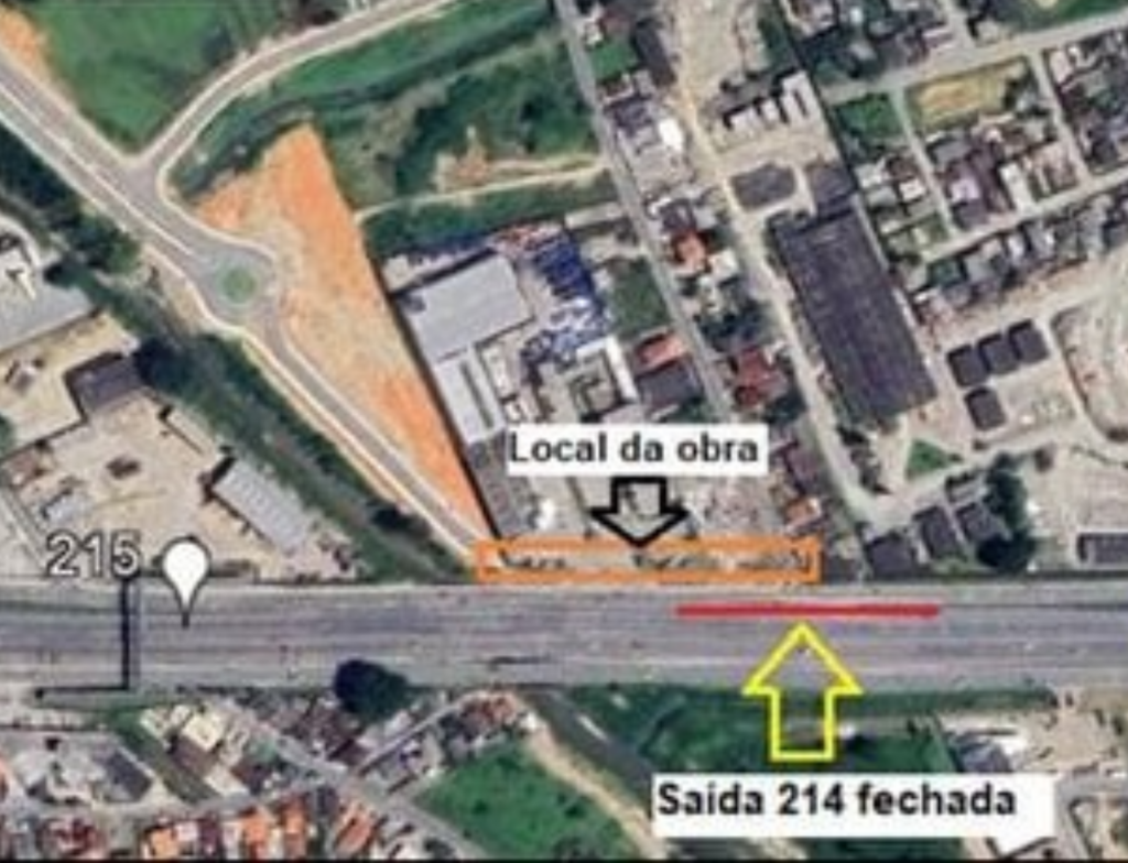 Obras na BR-101 bloqueiam saída em Palhoça nesta terça