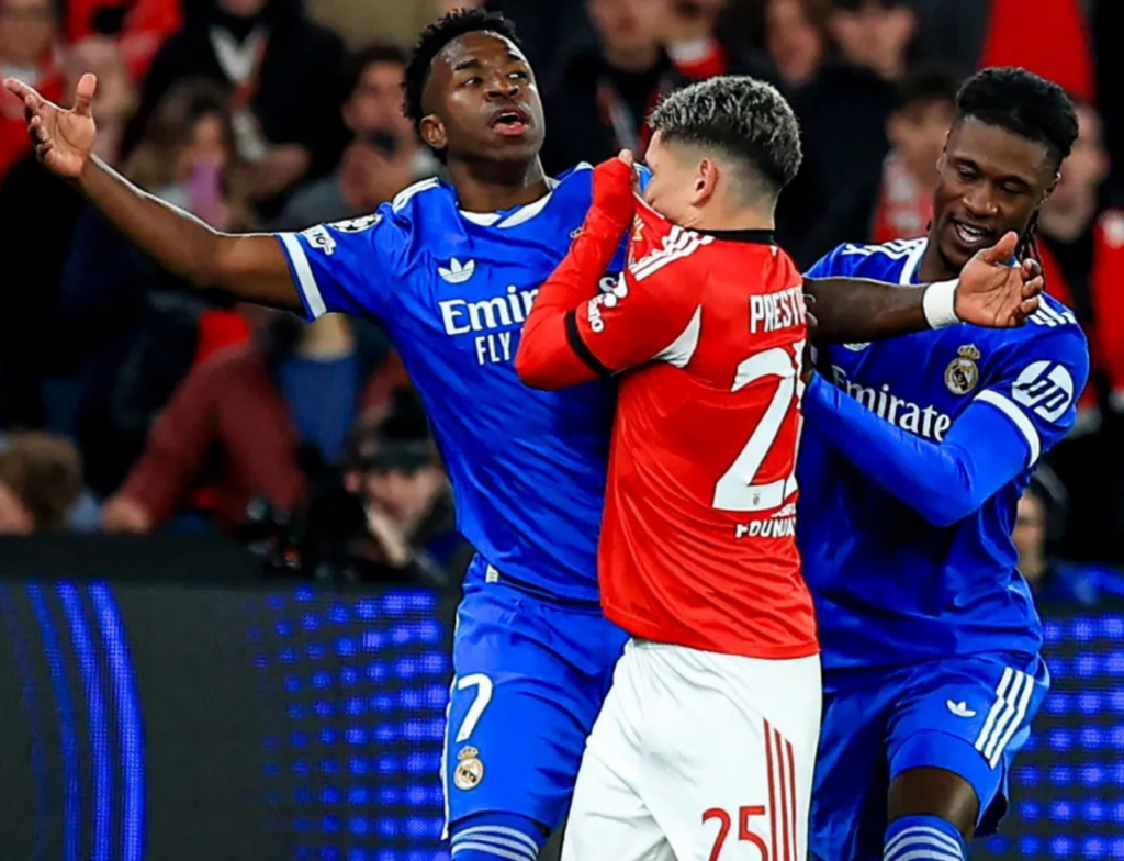 Uefa pune Prestianni com 6 jogos por ofensa a Vini Jr