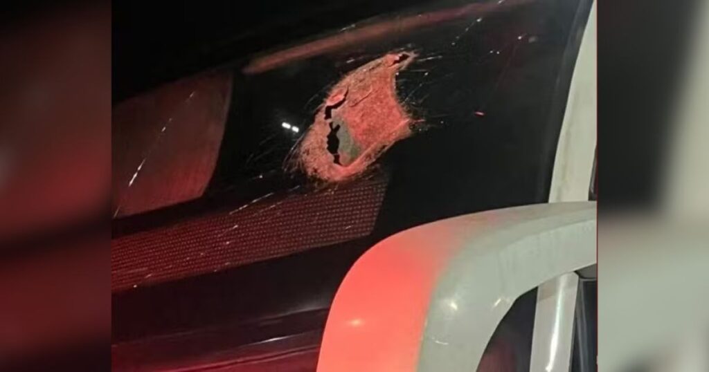 Passageiro morre após peça atingir ônibus rumo a SC